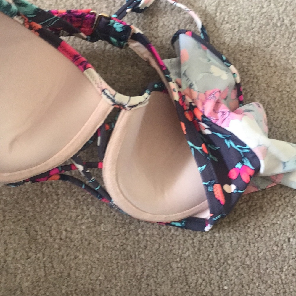 floral halter/bandeau convertible swim bikini top - Picture 4 of 5